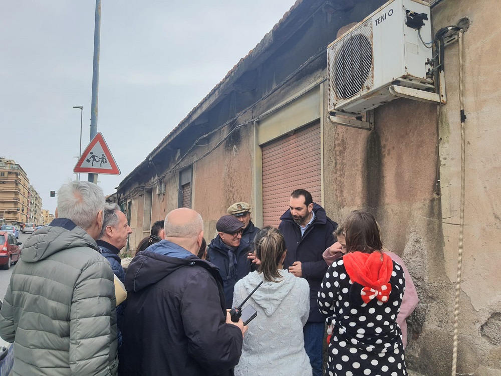 Incendio al rione Taormina: sopralluogo congiunto